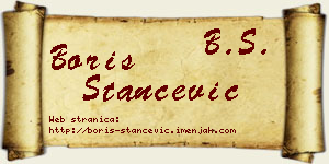 Boris Stančević vizit kartica